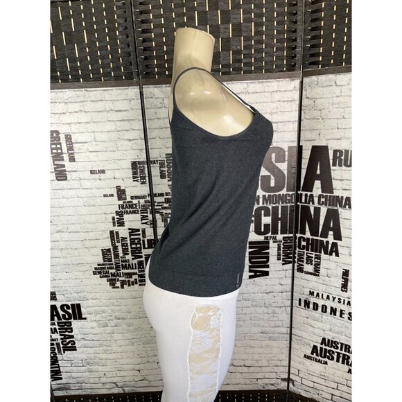 Jockey L Charcoal Heather Scoop Neck Non Adjustable Straps Layering Camisole Top - Picture 2 of 5